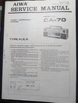 Aiwa CA-70 Stereo System Service Manual Original. Fixed Price $29.99.