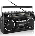 Retro Classic 80S Style Portable Boombox With Cassette Player Recorder, Am/fm.... Fixed Price $83.95.