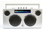 Retro Gpomansl Manhattan Boombox Stereo Bluetooth Speaker - Silver New. Fixed Price $197.39.