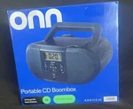Onn. Portable Bluetooth Boombox/fm Radio-navy Cd/rw, Presets, Ac/battery. Fixed Price $28.99.