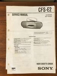 Sony CFS-E2 Radio Cassette Service Manual *original*. Fixed Price $12.97.