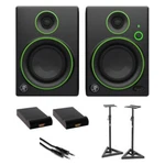 Mackie CR5BT Powered Black W/ On-stage Stand, Auray Monitor, Hosa Cable Bundle. Fixed Price $259.99.