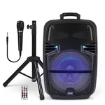 Qfx Bluetooth Rechargeable Speaker 15IN Led Lights Mic Stand PBX-616SM Black. Fixed Price $139.99.