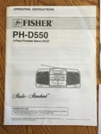 Fisher PH-D550 Stereo Boombox Radio Original Service/repair Operating Manual. Fixed Price $14.99.
