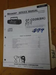 Sharp QT-CD26 Service Manual Original Repair Book Stereo Tape Player Radio. Fixed Price $20.00.
