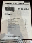 Orig. Sharp GX-CD62 (gy) Repair & Service Manual *original*. Fixed Price $18.99.