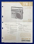 Original Sony CFM-31 Fm/am Cassette-corder Service Manual. Fixed Price $14.95.
