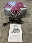 Sylvania SRCD243PL Portable Player Pink Am/fm Radio Boombox Tested. Fixed Price $44.99.