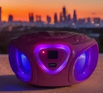 Auna Pink Led Light Show Cd Player Boombox Radio W/ Frozen Am/fm Usb. Fixed Price $99.99.