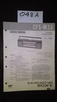 Sony CFS-W33 Stereo Boombox Ghettoblaster Service Manual Original Repair Book. Fixed Price $25.00.
