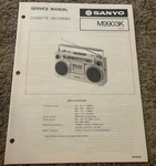 1981 Sanyo M9903K Cassette Recorder Service Manual, Boombox. Fixed Price $20.00.