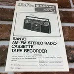 Vintage Sanyo Owners Manual M9703 Am/fm Stereo Radio Cassette Tape Recorder. Fixed Price $16.55.