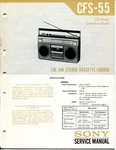 Vintage Sony Service Manual Fm/ Am Stereo Cassette- Corder CFS-55. Fixed Price $20.00.