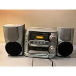 Curtis RCD856 Shelf Stereo System Silver Am/fm Player Dual Speakers Good. Fixed Price $85.00.