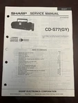 Sharp CD-S77 Stereo System Boombox Service Manual Oem Vintage Diagrams. Fixed Price $39.99.