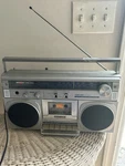 Toshiba RT-100S Am/fm Stereo Cassette Recorder Boombox Silver Headphone Jack. Fixed Price $80.00.