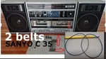 Fits Sanyo Dual Cassette Boombox C-35 (2 New Belts)!!. Fixed Price $13.95.