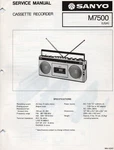 Service Manual For Sanyo M7500 Mini Am/fm Stereo Radio Cassette Recorder Boombox. Fixed Price $18.95.