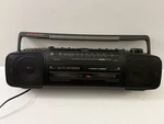 3-5636A Boombox Am/fm Dual Cassette Stereo Radio 20" Long Everything Works. Fixed Price $40.00.