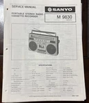 Sanyo . DEC/83 9830 Portable Stereo Radio Cassette Recorder Service Manual. Fixed Price $20.00.