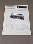 Sanyo Cassette Recorder M7780 Service Manual D-6099. Fixed Price $54.95.