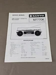 Sanyo Mini Stereo Cassette Recorder M7770K Service Manual D-6096. Fixed Price $54.95.