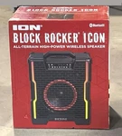 Ion Block Rocker Icon All-terrain Portable Bluetooth Speaker With Lights Fm. Fixed Price $95.00.