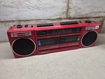 Vintage Red Sanyo M-W703 Dual Cassette Boombox. Fixed Price $28.95.