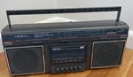 Vtg Crown Japan Black Am/fm Stereo Tuner And Cassette Recorder Radio Boombox. Fixed Price $60.00.