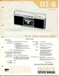 Vintage Sony Service Manual Fm- Am Stereo Cassette- Corder CFS-10. Fixed Price $35.00.