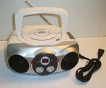 Insignia Portable Cd Boom Box Am/fm Stereo Radio Model NS-B1110 Silver & White. Fixed Price $27.88.
