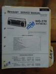 Sharp WQ-276 Service Manual Original Repair Book Stereo Boombox Radio. Fixed Price $19.98.