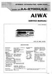 Service Manual For Aiwa AA-8700. Fixed Price $13.75.