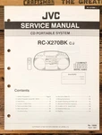Jvc RC-X270 Bk Portable Radio Service Manual *original*. Fixed Price $19.97.