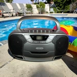 Jensen CD590 Bluetooth Boombox Cassette Recorder Am/fm Gray Nob. Fixed Price $55.00.