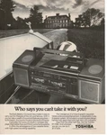 1986 Toshiba RT-7096 Beverly Hills Boom Box Vintage Print Ad. Fixed Price $15.95.
