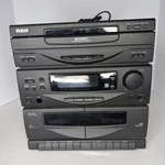 Rca RP9340 Compact Stereo System Dual Cassette Cd Player Am Fm Radio Black Works. Fixed Price $189.99.