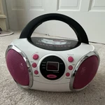 Sanrio Hello Kitty Cd Player Boombox Am/fm Radio Aux White Pink Untested As Is. Fixed Price $35.00.