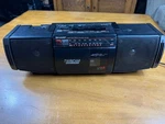 Sharp WQ-T222 Twincam Dual Cassette Tape Player Fm/am Stereo Radio Boombox. Fixed Price $30.00.