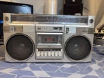 Sanyo M-X320K Boombox Vintage Stereo Radio Cassette Recorder Power On. Fixed Price $88.00.