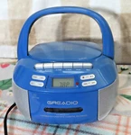 Greadio CD-X2A Portable Cd, Cassette Player, Am/fm Radio, Bt, Usb, Aux, Tested. Fixed Price $39.99.