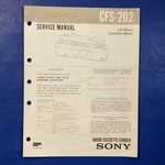 Sony CFS-202 Service Manual Original Paper Oem Repair Guide Usa. Fixed Price $29.95.