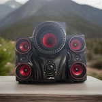 Befree Sound 2.1 Channel Bluetooth Surround Speaker System In Red Led Bass. Fixed Price $50.00.