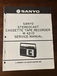 Sanyo M4210 Cassette Stereocast Tape Recorder Deck Service Manual Original Oem. Fixed Price $13.99.