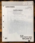 Sony CFS-280 Radio / Stereo Supp. Service Manual *original*. Fixed Price $9.97.