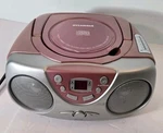 Sylvania SRCD243PL Portable Player Pink Am/fm Radio Boombox Tested. Fixed Price $39.95.