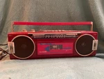 Vintage Red Tecsonic Stereo Radio Cassette Boombox QT-7 Works. Fixed Price $99.99.