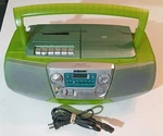 Sony CFD-V177 Mega Bass Boom Box, Transparent Green, Am Fm Cassette Cd Player. Fixed Price $119.99.