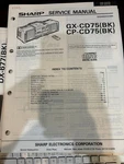 Orig. Sharp GX-CD75 CP-CD75 (bk) GXCD75 Repair & Service Manual *original*. Fixed Price $14.99.