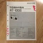 Original Toshiba Service Manual For Rt Model Boombox Radio Cassette Select One. Fixed Price $9.98.